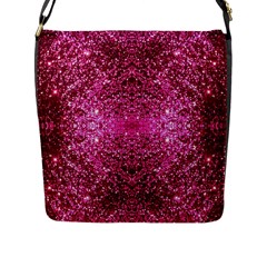 Pink Glitter Flap Messenger Bag (l) 