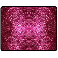 Pink Glitter Double Sided Fleece Blanket (medium)  by boho