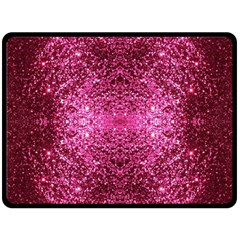 Pink Glitter Double Sided Fleece Blanket (large)  by boho