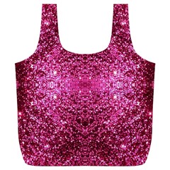 Pink Glitter Full Print Recycle Bags (l)  by boho