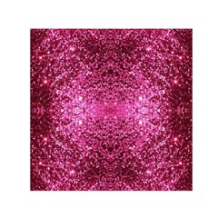 Pink Glitter Small Satin Scarf (square) by boho