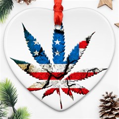 Marijuana Heart Ornament (two Sides) by boho