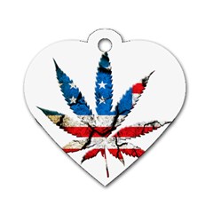 Marijuana Dog Tag Heart (two Sides) by boho