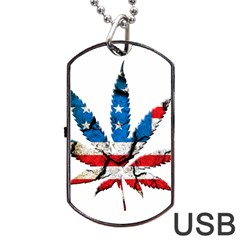 Marijuana Dog Tag Usb Flash (one Side) by boho