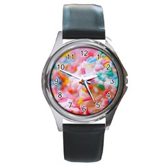 Birthday Cake Round Metal Watch by boho