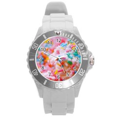 Birthday Cake Round Plastic Sport Watch (l) by boho