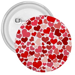 Red Hearts 3  Buttons by boho