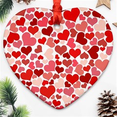 Red Hearts Ornament (heart) by boho