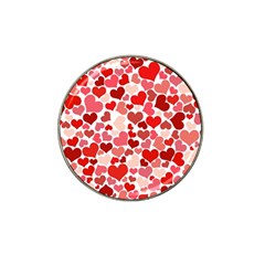 Red Hearts Hat Clip Ball Marker (4 Pack) by boho