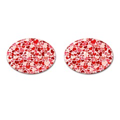 Red Hearts Cufflinks (oval) by boho