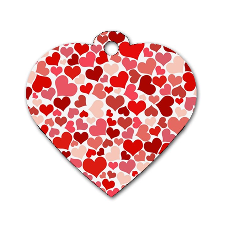 Red Hearts Dog Tag Heart (Two Sides)