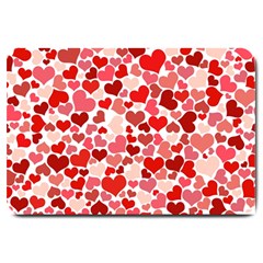 Red Hearts Large Doormat  by boho