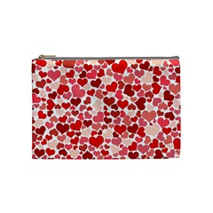 Red Hearts Cosmetic Bag (medium)  by boho