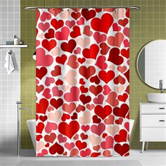 Red Hearts Shower Curtain 48  X 72  (small)  by boho