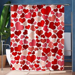 Red Hearts Shower Curtain 60  X 72  (medium)  by boho