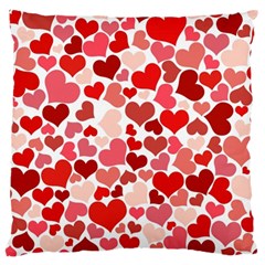 Red Hearts Large Cushion Case (one Side) by boho