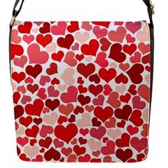 Red Hearts Flap Messenger Bag (s) by boho