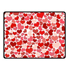 Red Hearts Double Sided Fleece Blanket (small)  by boho