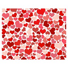 Red Hearts Double Sided Flano Blanket (medium)  by boho