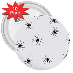 Spiders 3  Buttons (10 Pack) 