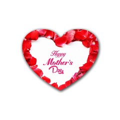 Happy Mothers Day Rubber Coaster (heart)  by boho