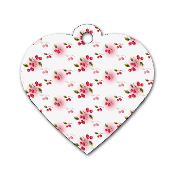 Vintage Cherry Dog Tag Heart (Two Sides)