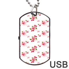 Vintage Cherry Dog Tag Usb Flash (one Side) by boho