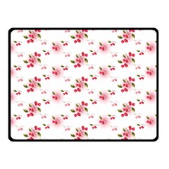 Vintage Cherry Double Sided Fleece Blanket (small)  by boho