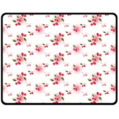 Vintage Cherry Double Sided Fleece Blanket (medium)  by boho