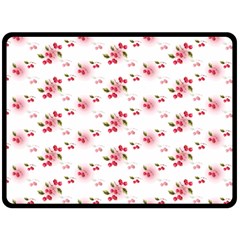 Vintage Cherry Double Sided Fleece Blanket (large)  by boho