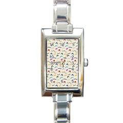 Mustaches Rectangle Italian Charm Watch by boho