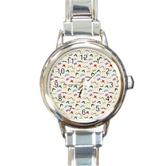 Mustaches Round Italian Charm Watch by boho