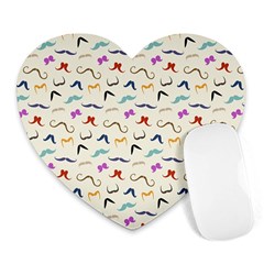 Mustaches Heart Mousepads by boho