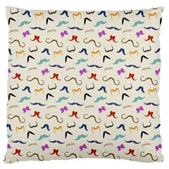 Mustaches Large Cushion Case (one Side) by boho