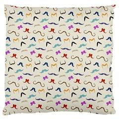 Mustaches Large Flano Cushion Case (one Side) by boho