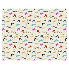 Mustaches Double Sided Flano Blanket (medium) 