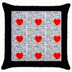 I Love You Throw Pillow Case (black) by boho