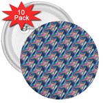 holographic Hologram 3  Buttons (10 pack)  Front