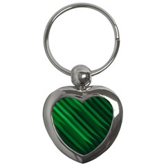 Abstract Blue Stripe Pattern Background Key Chains (Heart) 