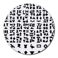 Anchor Puzzle Booklet Pages All Black Round Mousepads by Simbadda