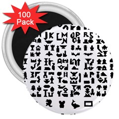 Anchor Puzzle Booklet Pages All Black 3  Magnets (100 Pack) by Simbadda