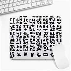 Anchor Puzzle Booklet Pages All Black Large Mousepads by Simbadda