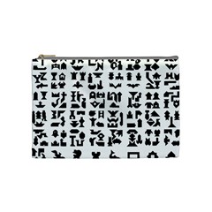 Anchor Puzzle Booklet Pages All Black Cosmetic Bag (medium)  by Simbadda