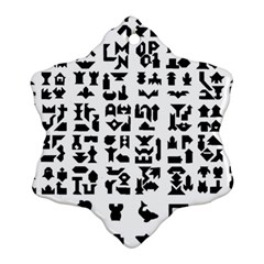 Anchor Puzzle Booklet Pages All Black Snowflake Ornament (two Sides) by Simbadda