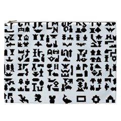 Anchor Puzzle Booklet Pages All Black Cosmetic Bag (xxl)  by Simbadda