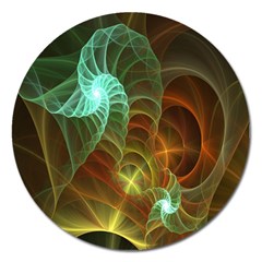 Art Shell Spirals Texture Magnet 5  (round) by Simbadda