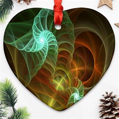 Art Shell Spirals Texture Heart Ornament (two Sides) by Simbadda