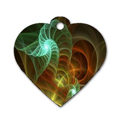 Art Shell Spirals Texture Dog Tag Heart (two Sides) by Simbadda