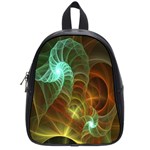 Art Shell Spirals Texture School Bags (Small)  Front