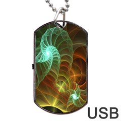 Art Shell Spirals Texture Dog Tag Usb Flash (one Side) by Simbadda